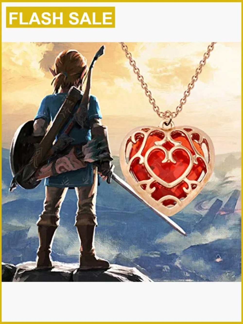 Heart Pendant Necklace Cosplay Gift Adjustable Chain